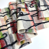 Abstract with Black Tendrils Vintage Meisen Kimono Silk Piece, 14" x 61" from Japan  #ZP-43