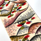 Hilltop Trees Vintage Meisen Kimono Silk Piece, 13.5" x 60" from Japan  #ZP-45