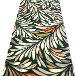 Forest Jungle Vintage Meisen Kimono Silk Piece, 13.5" x 66" from Japan  #ZP-46-66