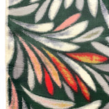 Forest Jungle Vintage Meisen Kimono Silk Piece, 13.5" x 41" from Japan  #ZP-46