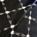 Black/White Ikat 4x5 Grid Cotton Handloom from India, By the Yard.  #CHL-22