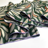 Forest Jungle Vintage Meisen Kimono Silk Piece, 13.5" x 41" from Japan  #ZP-46