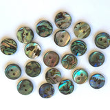 Re-Stocked, EIGHT Abalone 1/2" Vivid Greens/Blues Buttons 13mm, Pack of 8  #SK-0033