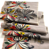 Bursting Vintage Meisen Kimono Silk Piece, 14" x 50" from Japan  #ZP-47