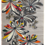 Bursting Vintage Meisen Kimono Silk Piece, 14" x 50" from Japan  #ZP-47