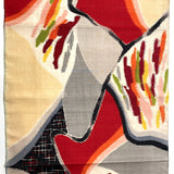 Wild Abstract Array with Tweed, Vintage Meisen Kimono Silk Piece, 14" x 41" from Japan  #ZP-48