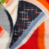 Wild Abstract Array with Tweed, Vintage Meisen Kimono Silk Piece, 14" x 41" from Japan  #ZP-48