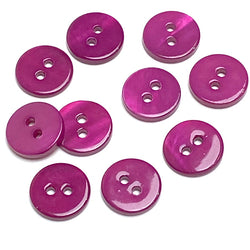 Dark Pink / Magenta 7/16" Shell 2-Hole Buttons Pack of 10  #23-137