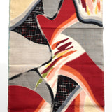 Wild Abstract Array with Tweed, Vintage Meisen Kimono Silk Piece, 14" x 41" from Japan  #ZP-48