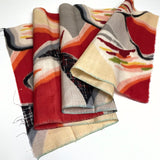 Wild Abstract Array with Tweed, Vintage Meisen Kimono Silk Piece, 14" x 41" from Japan  #ZP-48