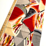 Wild Abstract Array with Tweed, Vintage Meisen Kimono Silk Piece, 14" x 41" from Japan  #ZP-48