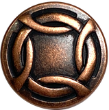 Woven Rim, 3/4" Shank Back Button, Copper/Black 19mm, Pack of THREE buttons  #SWC-167