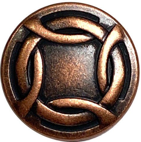 Woven Rim, 3/4" Shank Back Button, Copper/Black 19mm, Pack of THREE buttons  #SWC-167