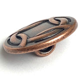 Woven Rim, 3/4" Shank Back Button, Copper/Black 19mm, Pack of THREE buttons  #SWC-167