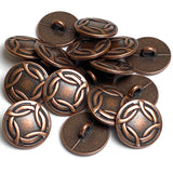 Woven Rim, 3/4" Shank Back Button, Copper/Black 19mm, Pack of THREE buttons  #SWC-167
