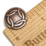 Woven Rim, 3/4" Shank Back Button, Copper/Black 19mm, Pack of THREE buttons  #SWC-167