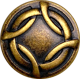 Woven Rim, 3/4" Shank Back Button, Antique Brass Color 19mm, Pack of THREE buttons  #SWC-168