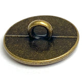 Woven Rim, 3/4" Shank Back Button, Antique Brass Color 19mm, Pack of THREE buttons  #SWC-168
