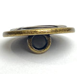 Woven Rim, 3/4" Shank Back Button, Antique Brass Color 19mm, Pack of THREE buttons  #SWC-168