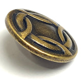 Woven Rim, 3/4" Shank Back Button, Antique Brass Color 19mm, Pack of THREE buttons  #SWC-168