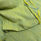 Remnant, Key Lime Rustic Stripe WASHED Yarn-Dyed Cotton from India, 44" Wide, 2.5 Yard PIECE #CHL-142