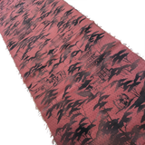 Rose-Mauve with Sumi-e? Vintage Kimono Silk From Japan, 3.5 yard piece: 14" x 126"  #1219