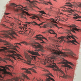 Rose-Mauve with Sumi-e? Vintage Kimono Silk From Japan, 3.5 yard piece: 14" x 126"  #1219