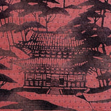 Rose-Mauve with Sumi-e? Vintage Kimono Silk From Japan, 3.5 yard piece: 14" x 126"  #1219