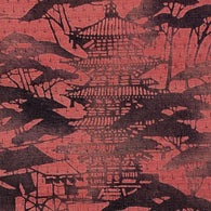 Rose-Mauve with Sumi-e? Vintage Kimono Silk From Japan, 3.5 yard piece: 14" x 126"  #1219