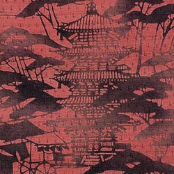 Rose-Mauve with Sumi-e? Vintage Kimono Silk From Japan, 3.5 yard piece: 14" x 126"  #1219