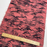 Rose-Mauve with Sumi-e? Vintage Kimono Silk From Japan, 3.5 yard piece: 14" x 126"  #1219