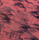 Rose-Mauve with Sumi-e? Vintage Kimono Silk From Japan, 3.5 yard piece: 14" x 126"  #1219