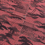 Rose-Mauve with Sumi-e? Vintage Kimono Silk From Japan, All Narrow Pieces Still Stitched:  #1219