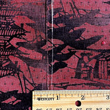 Rose-Mauve with Sumi-e? Vintage Kimono Silk From Japan, All Narrow Pieces Still Stitched:  #1219