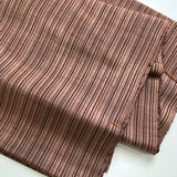 Yarn-Dyed Cocoa Brown Stripe, Still-Tied Bolt, Vintage Kimono Silk from Japan, Whole 13 Yd. Bolt  #316