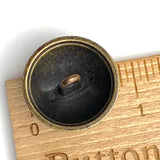 Lion Crest Antique Brass Domed 7/8" / 23mm Shank Back Metal Button # SK-924