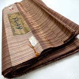 Yarn-Dyed Cocoa Brown Stripe, Still-Tied Bolt, Vintage Kimono Silk from Japan, Whole 13 Yd. Bolt  #316