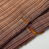 Yarn-Dyed Cocoa Brown Stripe, Still-Tied Bolt, Vintage Kimono Silk from Japan, Whole 13 Yd. Bolt  #316