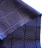 Last of This, Wave Windows Purple/Black Vintage Kimono Silk from Japan By the Yard   #318