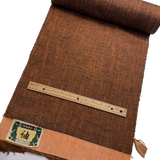 Rusty Black Smoke and Lightning, Extreme Orange Slubs Tsumugi Vintage Kimono Silk from Japan By the Yard #318