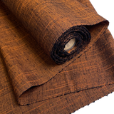 Rusty Black Smoke and Lightning, Extreme Orange Slubs Tsumugi Vintage Kimono Silk from Japan By the Yard #318