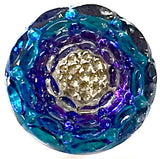 Re-Stocked, Purple Indigo Small Infinity Flower Czech Glass 14mm  9/16"  # CZ 150