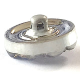 Indigo / Silver Small Infinity Flower Czech Glass Button 14mm  9/16"  # CZ-290