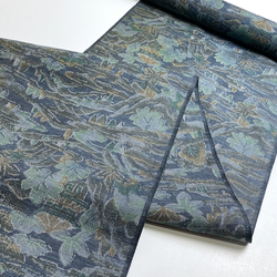 Island Paradise Blue-Gray Ikat Vintage Kimono Oshima Tsumugi Silk from Japan By the Yard #320