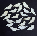 Rustic Vintage Birds, 20 Pieces Small Hand Carved Bone BEAD 1"   #CL-11