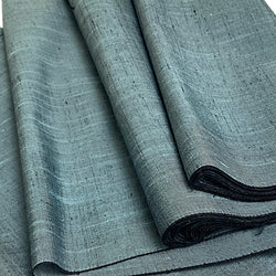 Muted Teal /Black Textured Vintage Kimono Silk From Japan By the Yard #843