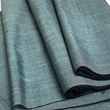 Muted Teal /Black Textured Vintage Kimono Silk From Japan By the Yard #843