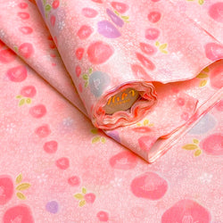 Running Low: Neon Pink Berry-Dots? Print, Lightweight Synthetic from Japan, 29" Wide, By the Yard  #273