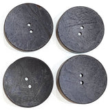 SALE Charcoal Gray Extra Large Scooped Coconut Button, "Rustica"  2-1/4"