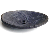 SALE Charcoal Gray Extra Large Scooped Coconut Button, "Rustica"  2-1/4"